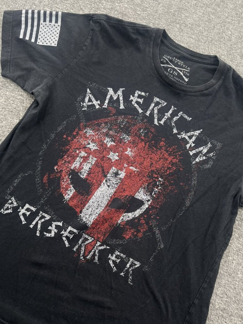 Grunt Style American Berserker T Shirt Mens L Punisher Military Veteran Tactical